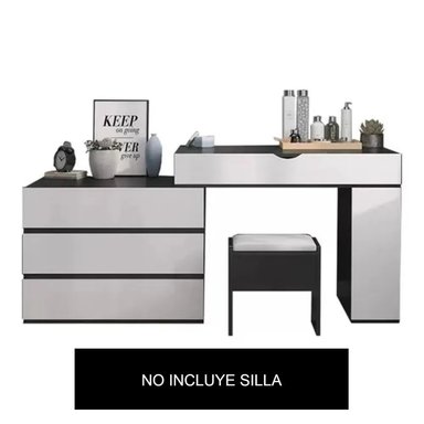 TOCADOR TU MESITA PRAPÉ NEGRO CONTEMPORÁNEO 135 CM - 2