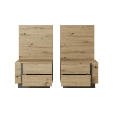 PACK X2 VELADOR TU MESITA MESA NOCHE STALIN 2 CAJONES MARRÓN CLARO
