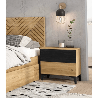 MESA NOCHE TU MESITA NÓRDICA 2 CAJONES BEATRIZ DUNA NEGRO