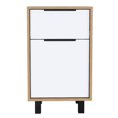 VELADOR TU MESITA JUVENIL 1 CAJÓN 1 PUERTA STEVE MACADAMIA BLANCO