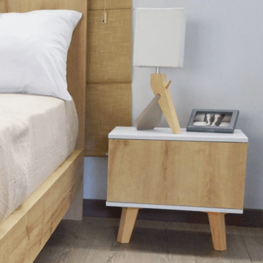 MESA NOCHE TU MESITA 1 PUERTA LIBRA DUNA BLANCO