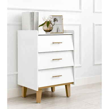 VELADOR TU MESITA MODERNO 3 CAJONES PRINCESS BLANCO