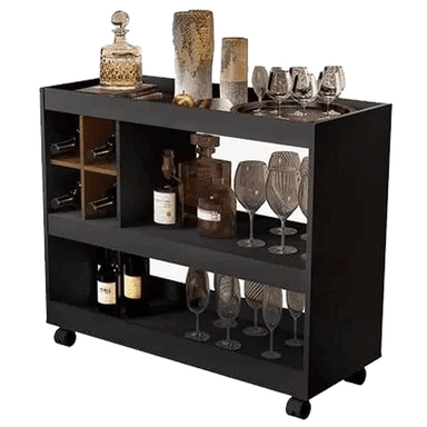 MUEBLE BAR TU MESITA PRAGA RUEDAS NEGRO - 1