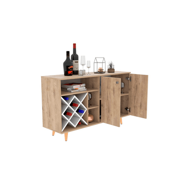 MUEBLE BAR TU MESITA WEASLEY VINTAGE NATURAL MARRON CLARO BLANCO - 2