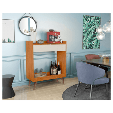 MUEBLE BAR TU MESITA MINIMALISTA LAKE 2 CAJONES MULTICOLOR NEGRO