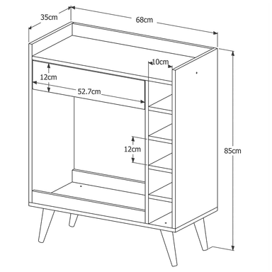 MUEBLE BAR TU MESITA MODERNO BIYIS 5 REPISAS BLANCO - 3