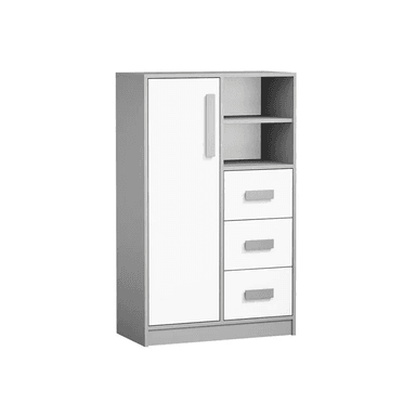 ALACENA TU MESITA VIRGINIA 3 CAJONES CLÁSICA 1 PUERTA GRIS/BLANCO