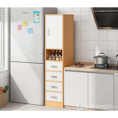 REPOSTERO ALTO DE COCINA TU MESITA MIRANDA 4 CAJONES MULTIUSOS BLANCO/DUNA