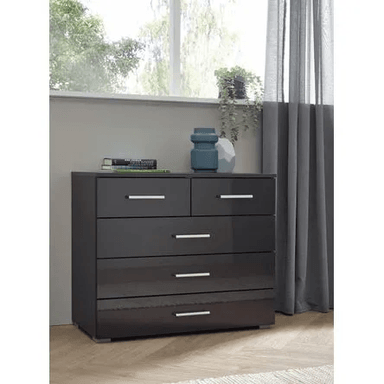 COMODA TU MESITA ALANIS CLASICA 5 CAJONES NEGRO