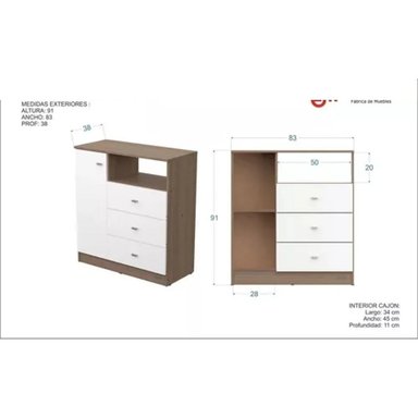 COMODA TU MESITA CLEO JUVENIL 3 CAJONES BLANCO - 3