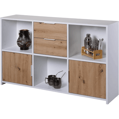 COMODA TU MESITA ARTICA MODULAR 2 PUERTAS 2 CAJONES BLANCO