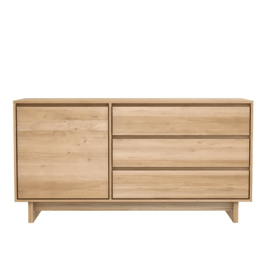 COMODA TU MESITA MIRELLA RUSTICA ROBLE 1 PUERTA 3 CAJONES MARRON CLARO