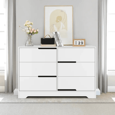 COMODA TU MESITA CINAMON CLASICA 6 CAJONES BLANCO