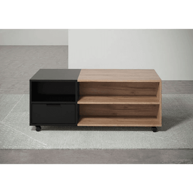 MESA DE CENTRO TU MESITA BEATRIZ CON RUEDAS NEGRO MARRÓN