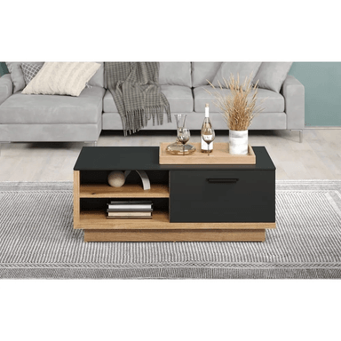 MESA DE CENTRO TU MESITA MERLINA MODERNA NEGRO DUNA - 2