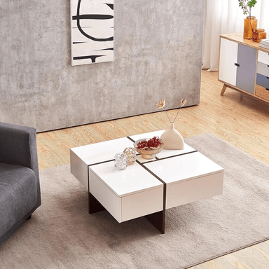 MESA DE CENTRO TU MESITA RUBIC MODERNA CUADRADA BLANCO - 2