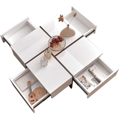 MESA DE CENTRO TU MESITA RUBIC MODERNA CUADRADA BLANCO - 4