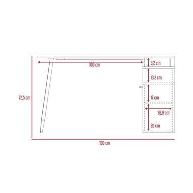 ESCRITORIO MODERNO TU MESITA ROCKY 130 CM X 130 CM DUNA/BLANCO 3 PUERTAS - 3