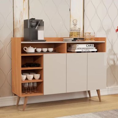 APARADOR TU MESITA OLAYA MELAMINA 18MM 3 PUERTAS VAJILLERO MODERNO 120CM - 1