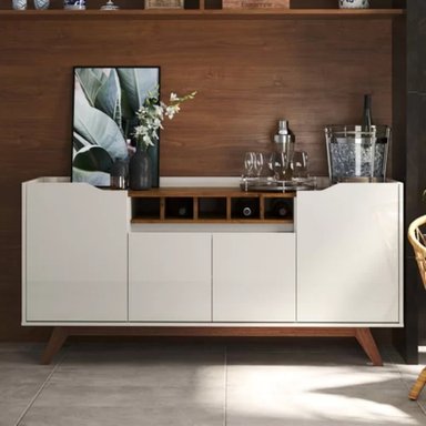APARADOR TU MESITA NICOLA MELAMINA 18MM 4 PUERTAS VINTAGE MODERNO 152CM - 1