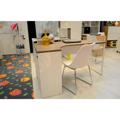 ESCRITORIO MODERNO TU MESITA MAGNO 145 CM X 81 CM 2 CAJONES BLANCO/DUNA