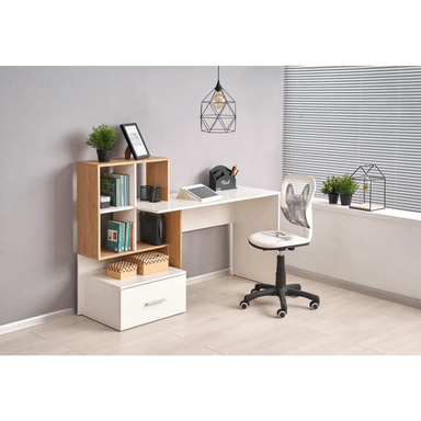 ESCRITORIO JUVENIL MÁS ORGANIZADOR ANGELO COLOR BLANCO/DUNA TU MESITA