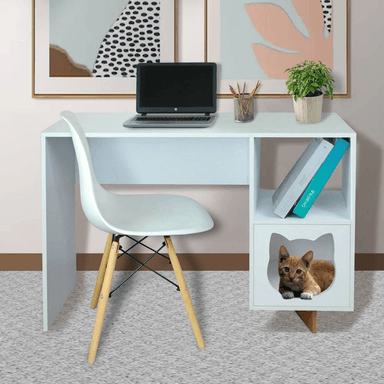 ESCRITORIO TU MESITA FIGARO 110 CM X 40.5 CM BLANCO + CASITA PARA MASCOTA
