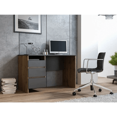 ESCRITORIO CLÁSICO TU MESITA MELODY 40 CM X 35 CM 3 CAJONES MARRÓN/NEGRO