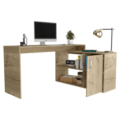 ESCRITORIO MODERNO TU MESITA ROGELIO 151.5 CM X 116.5 CM EN L 1 PUERTA DUNA