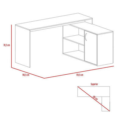 ESCRITORIO MODERNO TU MESITA ROGELIO 151.5 CM X 116.5 CM EN L 1 PUERTA DUNA - 3