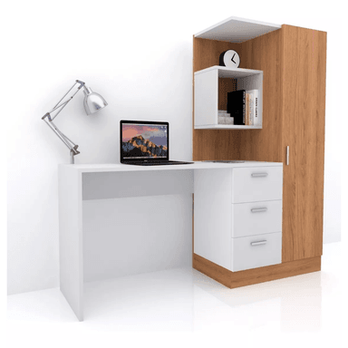 ESCRITORIO CON ARMARIO JUVENIL JUNO COLOR BLANCO/DUNA TU MESITA