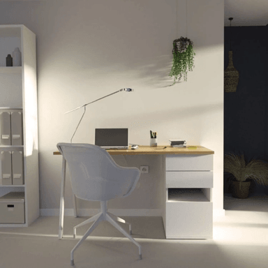 ESCRITORIO MODERNO TU MESITA KIROBA 138 CM X 67 CM BLANCO/DUNA