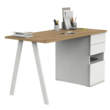 ESCRITORIO MODERNO TU MESITA KIROBA 138 CM X 67 CM BLANCO/DUNA - 2