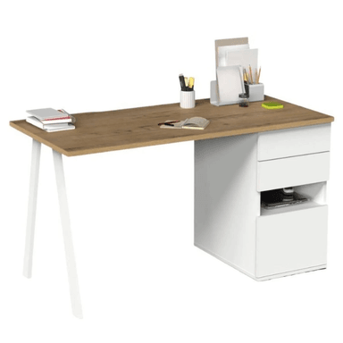 ESCRITORIO MODERNO TU MESITA KIROBA 138 CM X 67 CM BLANCO/DUNA - 3