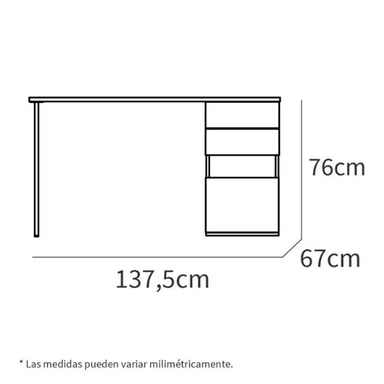 ESCRITORIO MODERNO TU MESITA KIROBA 138 CM X 67 CM BLANCO/DUNA - 4