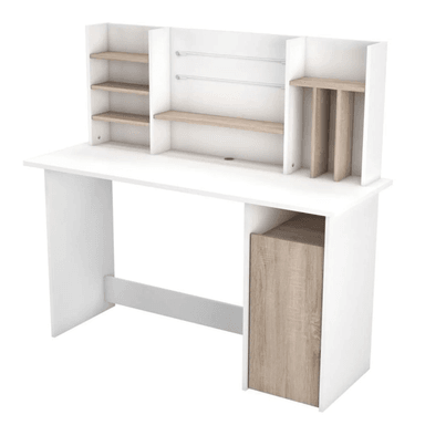 ESCRITORIO JUVENIL TU MESITA CANCUN 135 CM X 50 CM BLANCO 1 PUERTA /ROBLE CLARO - 2