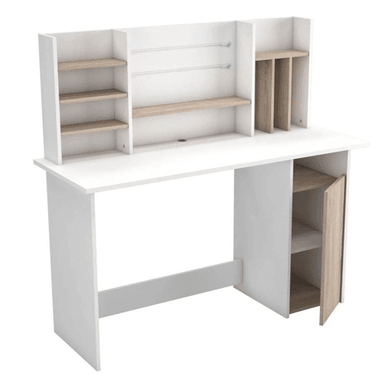 ESCRITORIO JUVENIL TU MESITA CANCUN 135 CM X 50 CM BLANCO 1 PUERTA /ROBLE CLARO - 3