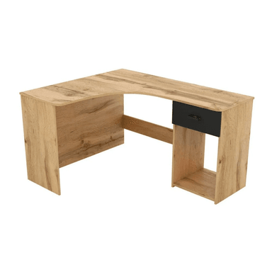 ESCRITORIO EN L TU MESITA LEONIDAS 155 CM X 125 CM MARRÓN CLARO PRÁCTICO DUNA 1 CAJÓN - 2