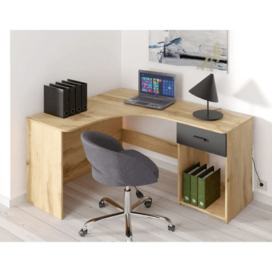 ESCRITORIO ESQUINERO TU MESITA MORGAN 155 CM X 125 CM 1 CAJÓN DUNA