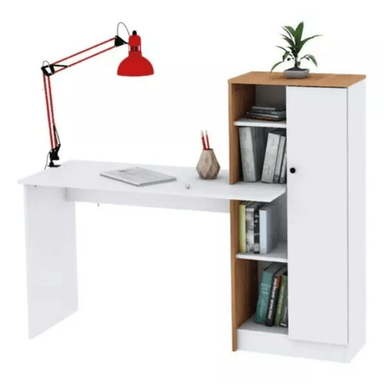 ESCRITORIO CLÁSICO TU MESITA REX 144 CM X 50 CM BLANCO 1 PUERTA