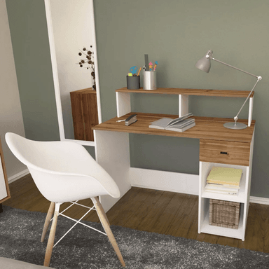 ESCRITORIO CLÁSICO TU MESITA ESTANT 116 CM X 60 CM JUVENIL BLANCO/MARRÓN