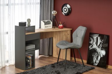 ESCRITORIO MODERNO TU MESITA ISAC 122 CM X 57 CM NEGRO/DUNA