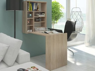 ESCRITORIO FLOTANTE Y PLEGABLE ROLÍN COLOR MARRÓN TU MESITA