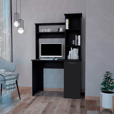 MUEBLE CON ESTANTE VITORIO COLOR NEGRO 1 PUERTA TU MESITA