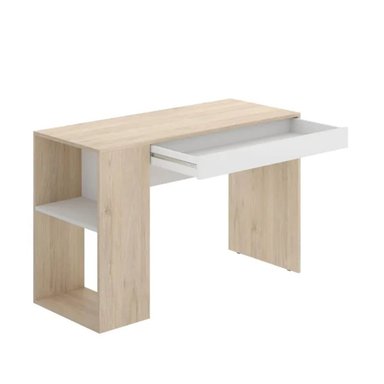 ESCRITORIO CLÁSICO OLIVER II COLOR DUNA/BLANCO 1 CAJÓN TU MESITA - 3