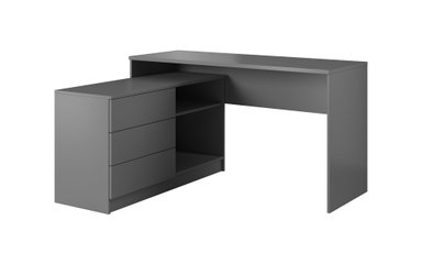 ESCRITORIO MODERNO TU MESITA TEO 138.2 CM X 110.2 CM GRIS EN L OSCURO 3 CAJONES - 2