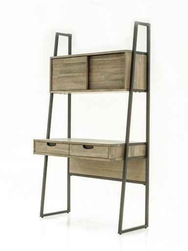 ESCRITORIO MODERNO TU MESITA BENJI 100 CM X 50 CM MARRÓN TIPO ESCALERA ARENA