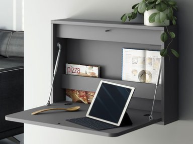 ESCRITORIO TU MESITA MAURI 78.5 CM X 16.5 CM GRIS ABATIBLE