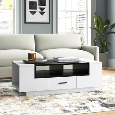 MESA DE CENTRO TU MESITA MARJORIE MODERNA BLANCO NEGRO