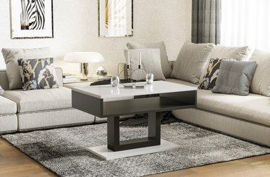 MESA DE CENTRO TU MESITA ISIDRA MODERNA BLANCO NEGRO